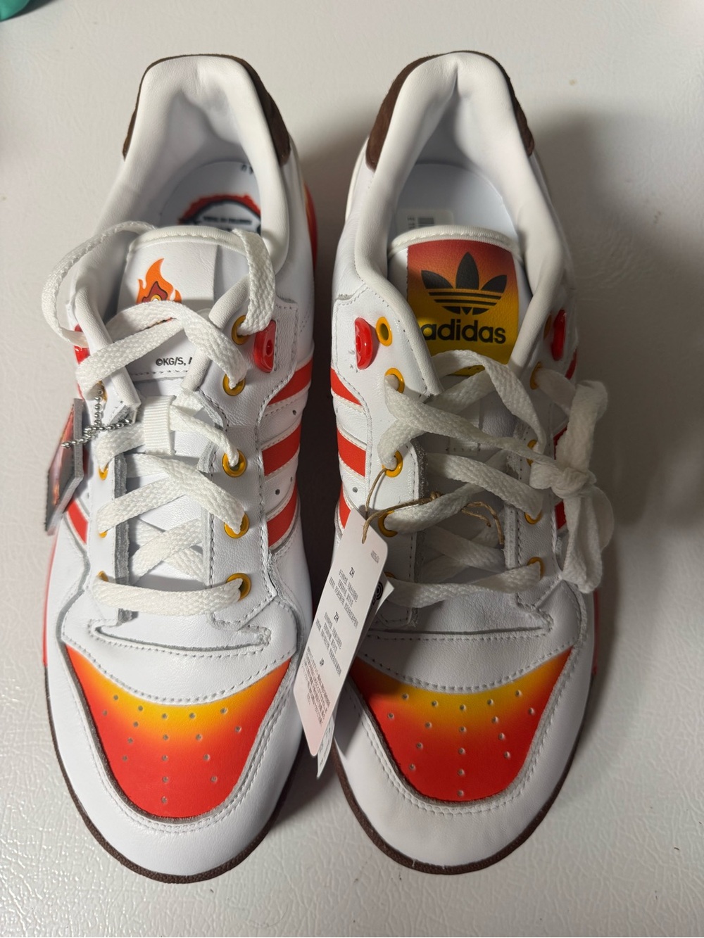 Adidas Rivalry Low “Rengoku” Demon Slayer Men’s Size 9.5 White Red Shoes JI3310
